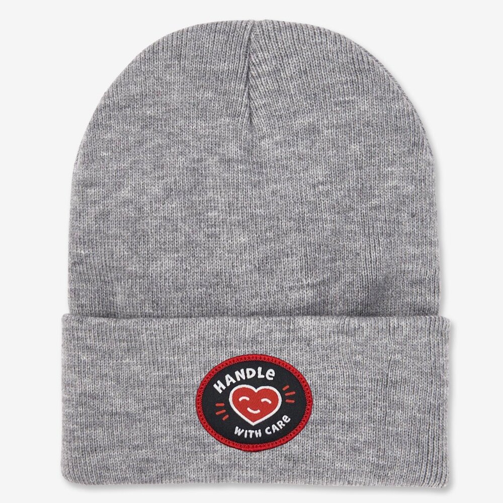 Handle with Care Heather Gray Cuffed Beanie
